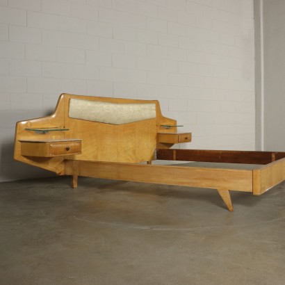 Doppelbett Ahorn Furnier Vintage Italien 50er-60er Jahre