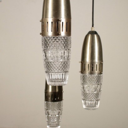 Deckenleuchte Metall Aluminium Vintage Italien 60er-70er Jahre