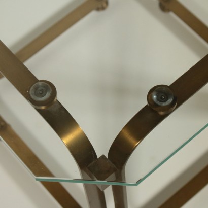 Beistelltisch Messing Glas Vintage Italien 60er Jahre