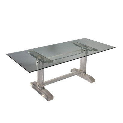 Tisch Plexiglas Glasplatte Vintage Italien 80er Jahre