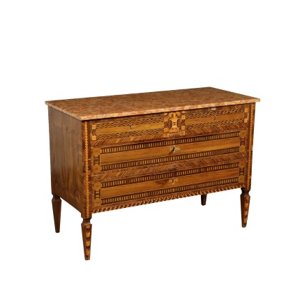 Kommode mit Intarsien Italien Späten 18. Jahrhundert