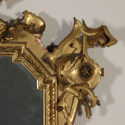 Geschnitzer Vergoldeter Spiegel Italien 19. Jahrhundert