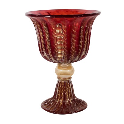 Vase in the Style of Barovier & Toso Glass Murano Italy 20th Century