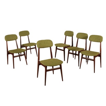 Stühlen gefärbt Buchenholz Schaumstoffpolsterung Italien 60er Jahre.