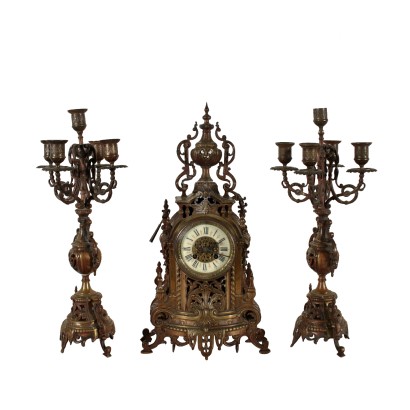 Bronze Kamin Triptychon 19. Jahrhundert.