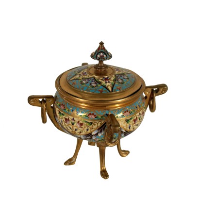 Vaso in bronzo cloisonn