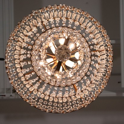 Imperium Stil Kronleuchter Messing Glas Italien 20. Jahrhundert.