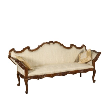 Sofa Nussbaum Italien 18. Jahrhundert.