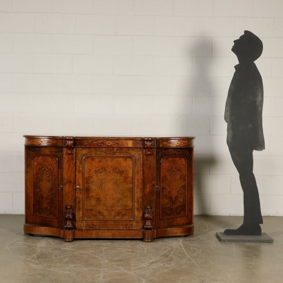 Geschirrschrank Ahorn Nussbaum Italien 19.Jahrhundert.