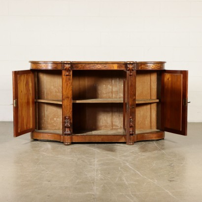 Geschirrschrank Ahorn Nussbaum Italien 19.Jahrhundert.