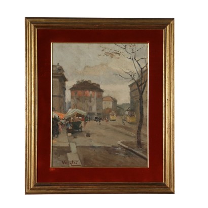 Vue de Riccardo Viriglio Huile sur contreplaqué 1929