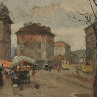 Vue de Riccardo Viriglio Huile sur contreplaqué 1929