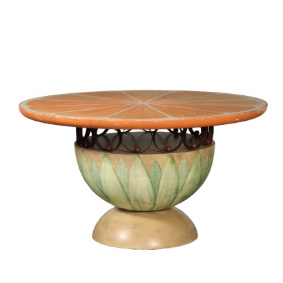 Rund Tisch Lackiertes Holz Italien 20. Jahrhundert.