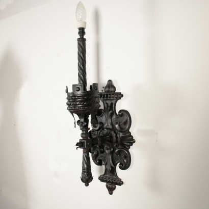 Paar Eisen Wandleuchten Italien 20. Jahrhundert.
