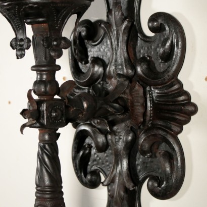 Paar Eisen Wandleuchten Italien 20. Jahrhundert.