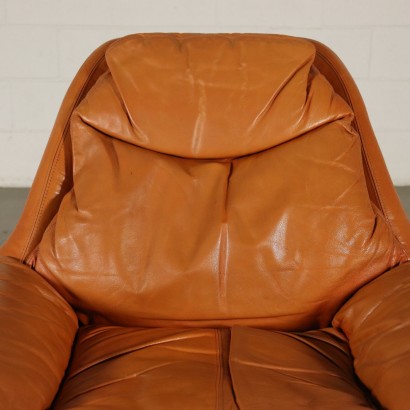 Sessel von Vittorio Introini Leder Vintage Italien 80er Jahre