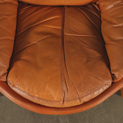 Sessel von Vittorio Introini Leder Vintage Italien 80er Jahre