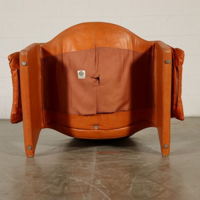 Sessel von Vittorio Introini Leder Vintage Italien 80er Jahre
