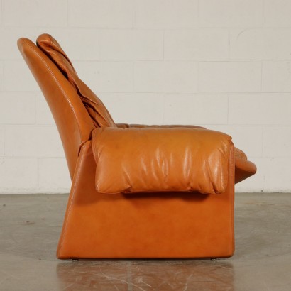 Sessel von Vittorio Introini Leder Vintage Italien 80er Jahre