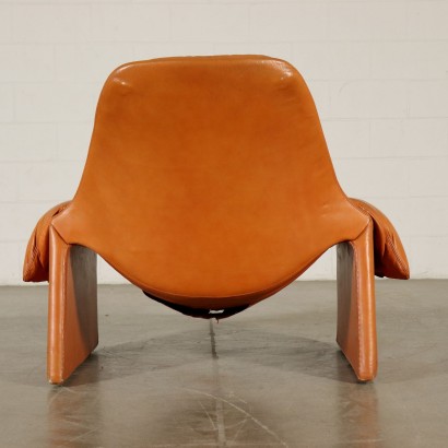 Sessel von Vittorio Introini Leder Vintage Italien 80er Jahre