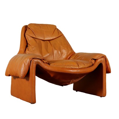 Sessel von Vittorio Introini Leder Vintage Italien 80er Jahre