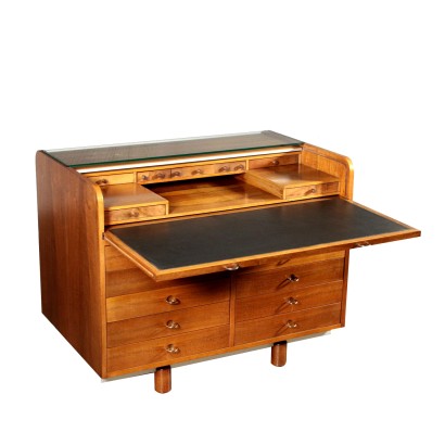 Gianfranco Frattini Schreibtisch Nussbaum Italien 60er Jahre.