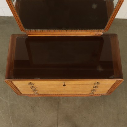 Kommode mit Spiegel Maser Furnier Vintage Italien 40er Jahre