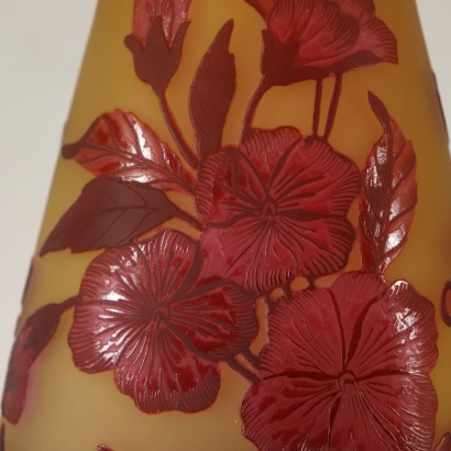 Vase Gallé Stil Glas Frankreich 20. Jahrhundert