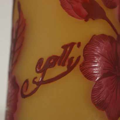Vase Gallé Stil Glas Frankreich 20. Jahrhundert