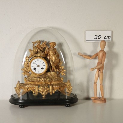 Table Clock within Glass Case Paris France Late 1800s