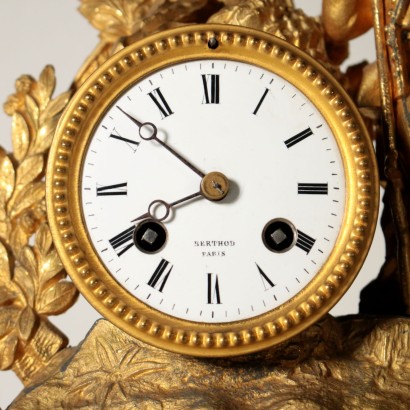 Table Clock within Glass Case Paris France Late 1800s