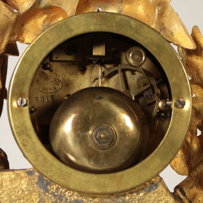 Table Clock within Glass Case Paris France Late 1800s