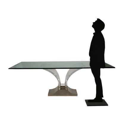Table by Max Forti Glass Top Vintage Brazil 1980s