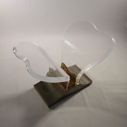 Table by Max Forti Glass Top Vintage Brazil 1980s