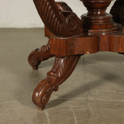 Table Ronce d'Acajou Fabriqué en Italie Moitié '800