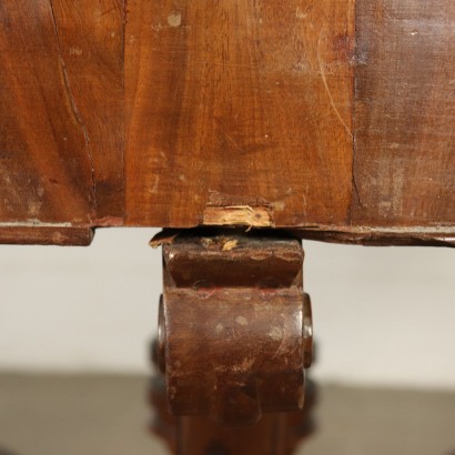 Table Ronce d'Acajou Fabriqué en Italie Moitié '800