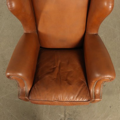 Fauteuils Bergère Cuir Bois Italie Moitié '900