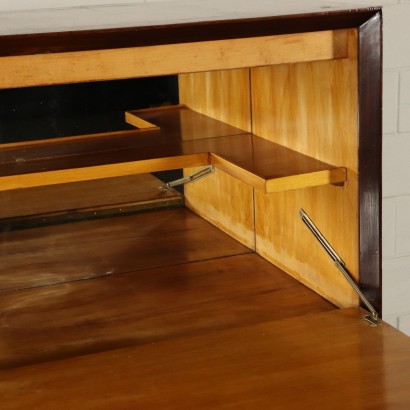 Meuble Bar Placage de Noyer Papier parchemin Argentin Années 50