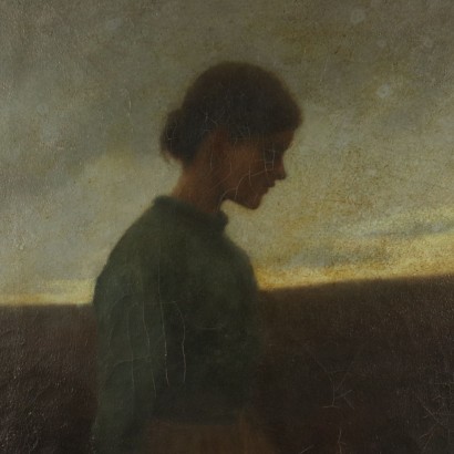 Genre Scene by William Padgett Peasant at Dusk 1891