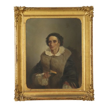 Portrait of a Woman Italian School Painting Late 1800s