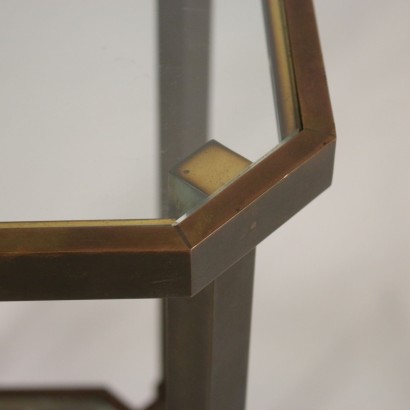 Beistelltisch Messing Glas Vintage Italien 60er Jahre