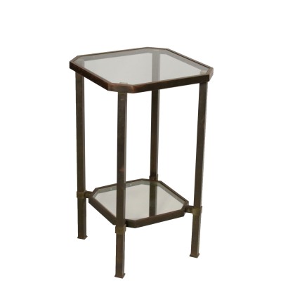 Beistelltisch Messing Glas Vintage Italien 60er Jahre