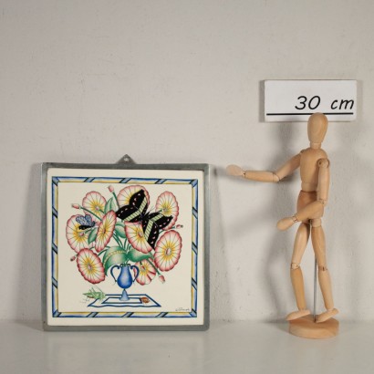 Tile within Frame by Gio Ponti for Richard Ginori Vintage Italy 1930s