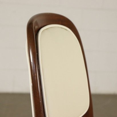 Set of Chairs Mahogany Leatherette Vintage Italy 1950s-1960s