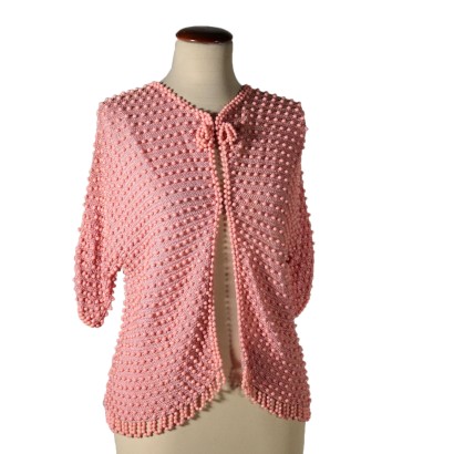 Vintage Bolero mit rosa Perlen