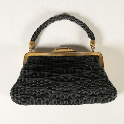 Vintage Roberta di Camerino Black Purse Venice Italy 1950s