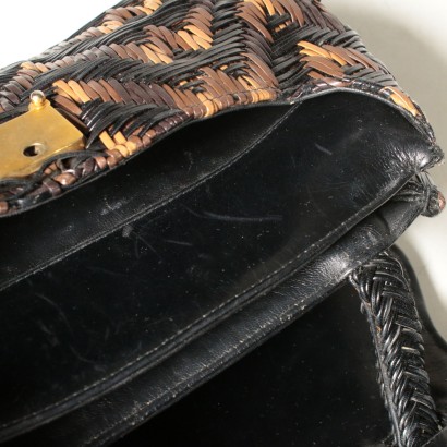 Borsa Vintage in Pelle intrecciata Roberta di Camerino-particolare