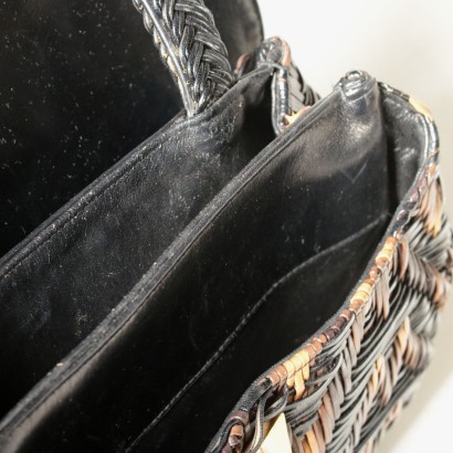 Borsa Vintage in Pelle intrecciata Roberta di Camerino-particolare