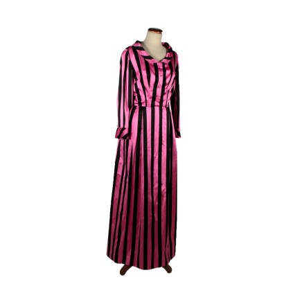 Kleid 60er Jahre in Fuchsia und Schwarz