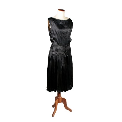 Abito da Cocktail Vintage in Raso Nero
